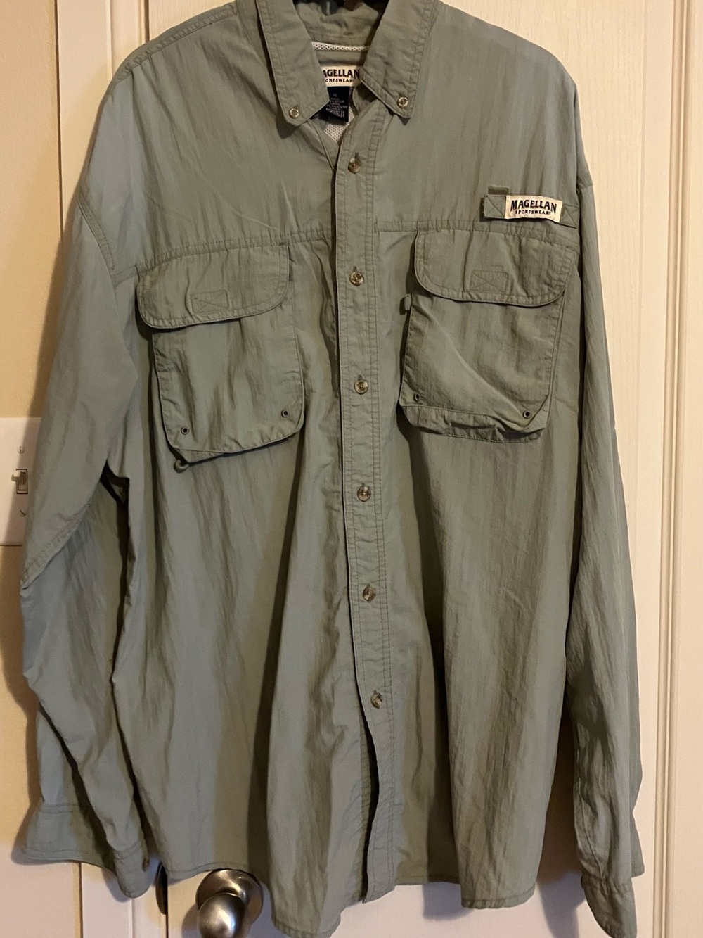 Magellan Outdoors Light Sage Button-Front Sportswear Shirt